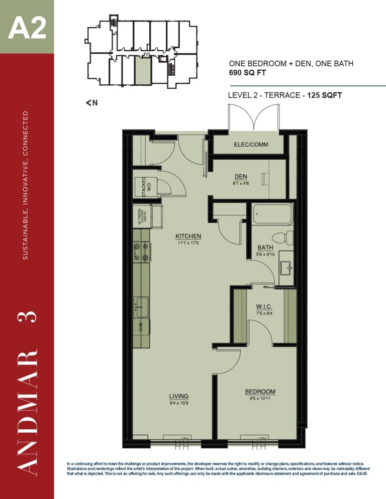 Andmar - 1BR + Den Floor Plans